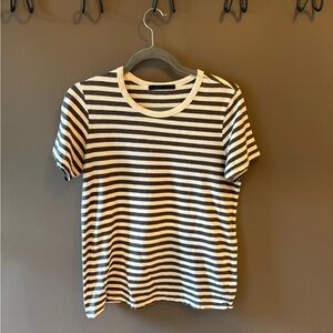 Jenni Kayne Black and White Striped Short Sleeve Tee